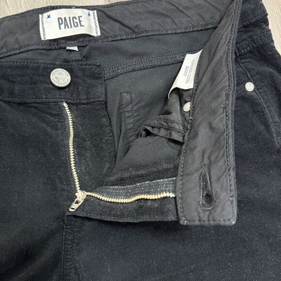 Paige Verdugo Ultra Skinny Velvet Micro Corduroy Jeans Overdye Black 30 - Picture 8 of 14